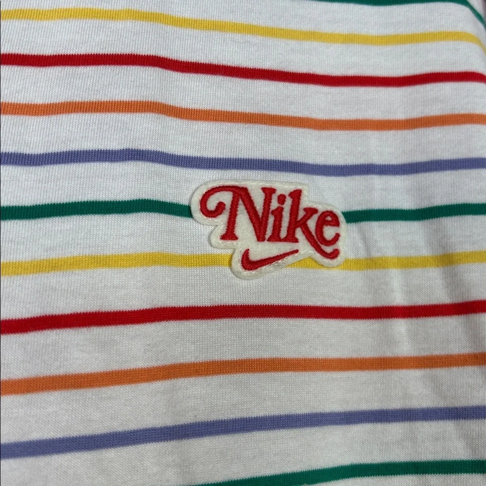 NWT Nike Rainbow‎ multi stripe cropped polo